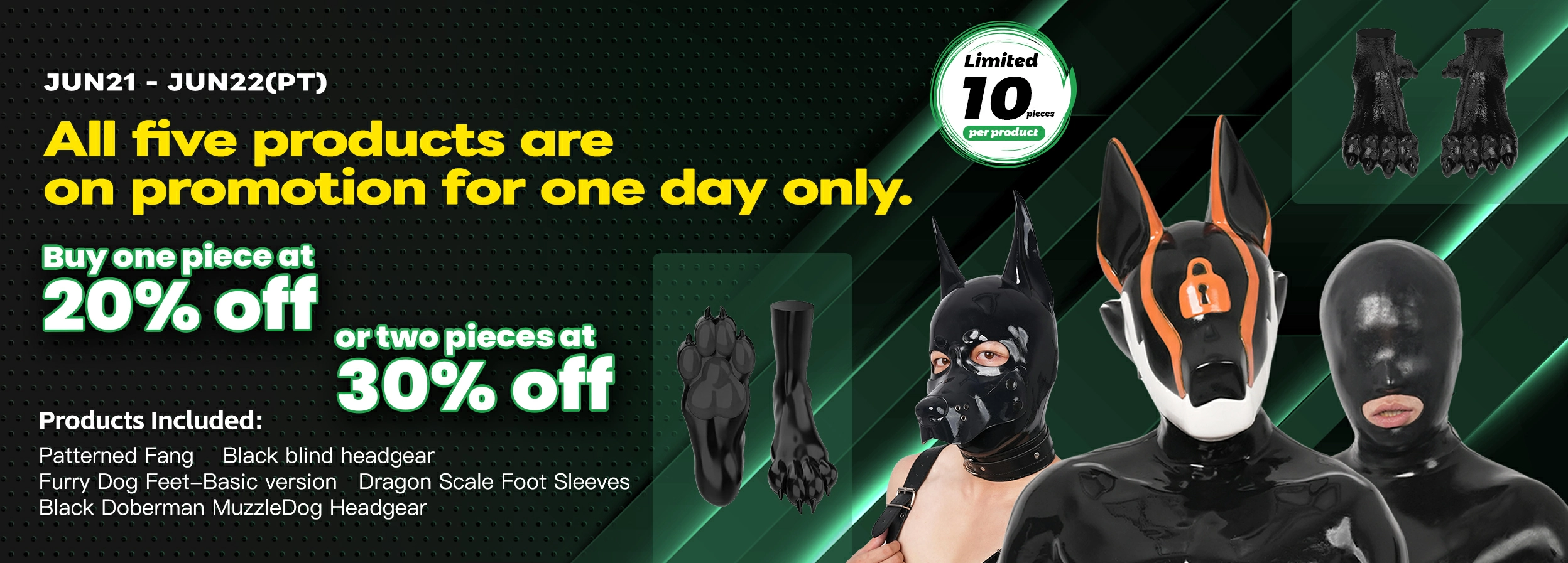 All five products are on promotion for one day only.