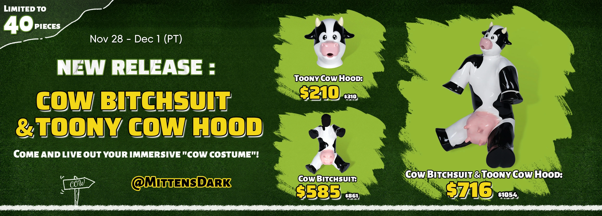New Release : Cow Bitchsuit & Toony Cow Hood