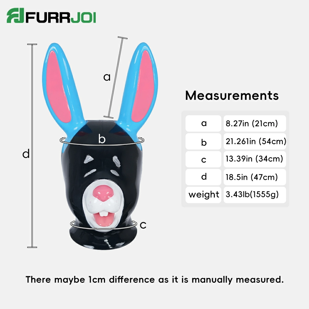 Silicone Black Rabbit Hood