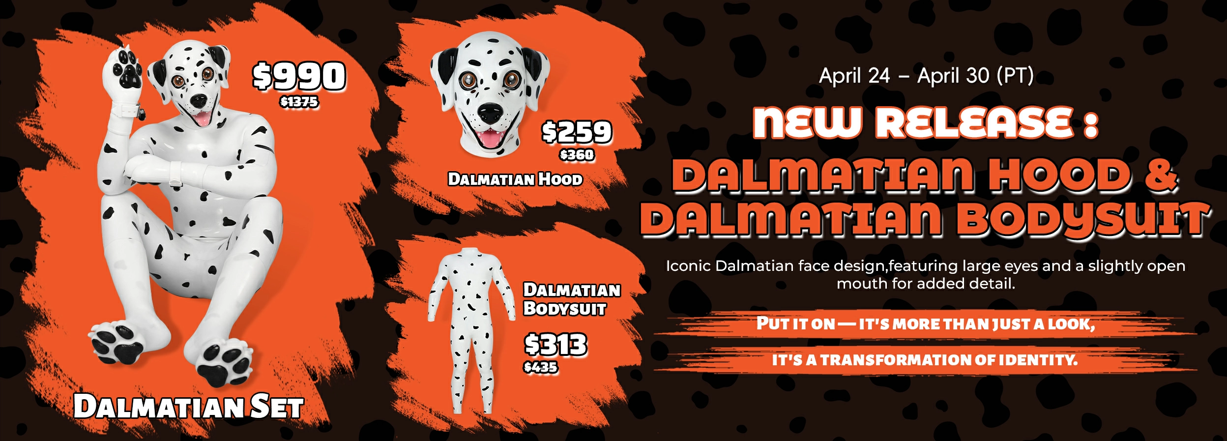 Dalmatian Hood & Dalmatian Bodysuit – New Release